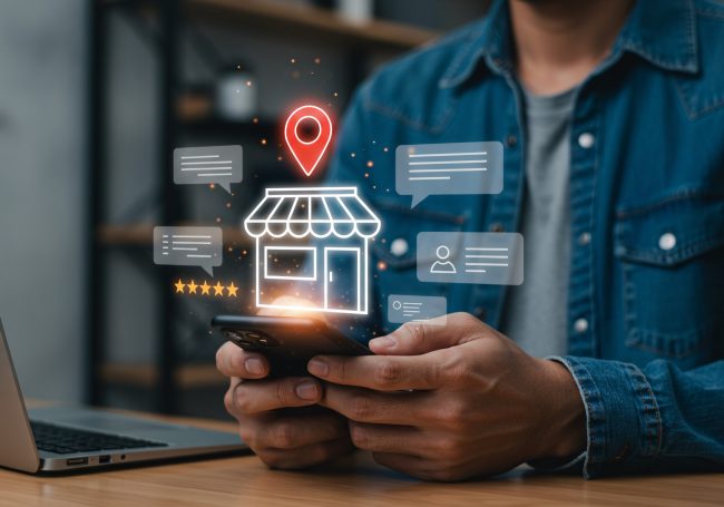 Local business reviews and customer feedback system on mobile device, showcasing star ratings for small businesses. Digital marketing, local SEO, and consumer experience in online business reviews Mastering Consumer Brand Hiring: Strategies for Attracting Top Talent